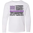 thumbnail image 3 of Inktastic Epilepsy Awareness Purple Ribbons and Flag Long Sleeve Youth T-Shirt, 3 of 5