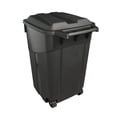 thumbnail image 2 of 45-Gallon Heavy-Duty Wheeled Trash Can with Attached Lid, Black, Outdoor Garbage Bin, 2 of 9
