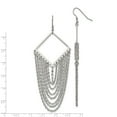 thumbnail image 4 of FB Jewels Stainless Steel Diamond Shape w/Dangle Chain Earrings, 4 of 4