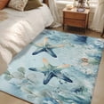 thumbnail image 4 of Coastal Starfish Area Rugs 4'x6', Washable Small Throw Rugs for Office Bathroom, Nautical Ocean Creature Eucalyptus Leaf Indoor Outdoor Rug Non-Slip Low Pile Carpet Runner Reversible Floor Mats, 4 of 8