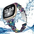 thumbnail image 1 of Bracelet de Montre en Résine Compatible pour Fitbit Versa 4/Versa 3/Sense 2/Sense, Bracelets de Remplacement, Sangle de Poignet Ajustable avec Boucle en Métal et Acier Inoxydable pour Fitbit Sense 2/Versa 4 pour Femmes Hommes, 1 of 7