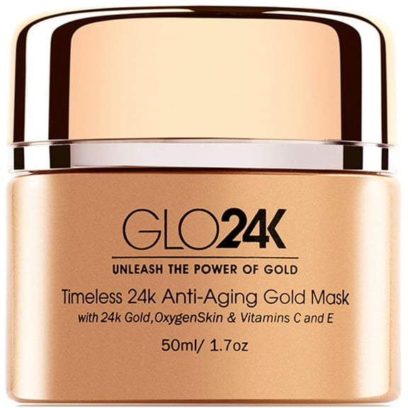 GLO24K Timeless 24k Anti-Aging Gold Mask with 24k Gold,OxygenSkin & Vitamins C and E