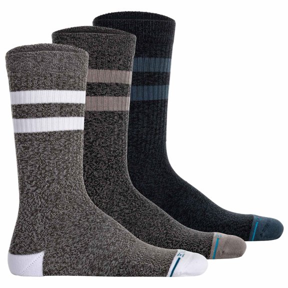 Stance Unisex Socks 3-Pack - The Joven, Logo, Stripes, Crew Socks Grey/Blue/Green 35-37