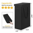 thumbnail image 3 of BGTREND Tall & Slim Laundry Hamper with Lid and handles Narrow Laundry Basket Collapsible Dirty Clothes Hamper Portable Laundry Storage Bin Oxford (45L, Black), 3 of 8
