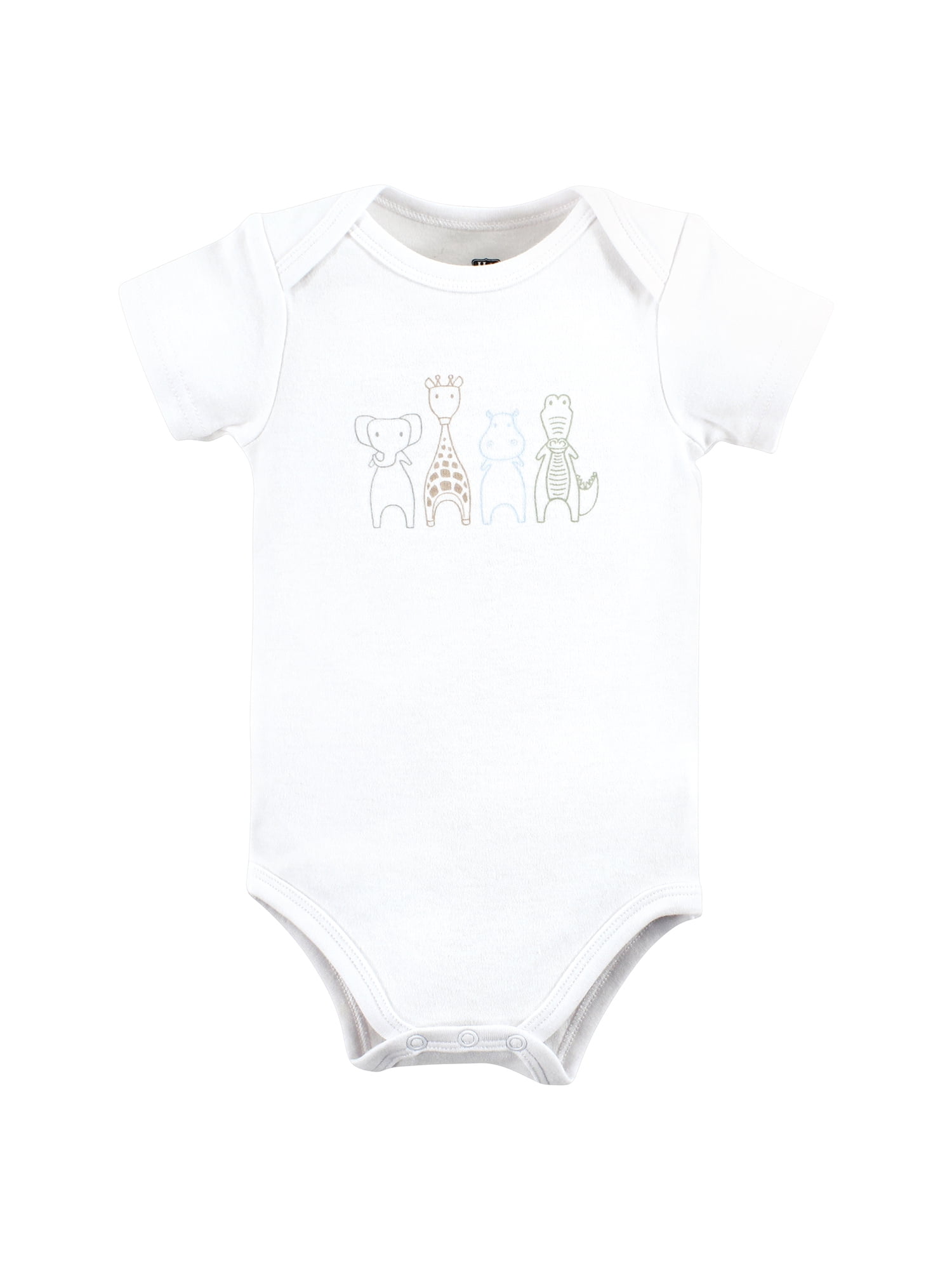 Hudson Baby Cotton Short Sleeve Bodysuits, 3-Pack, Sizes Newborn-24 Months