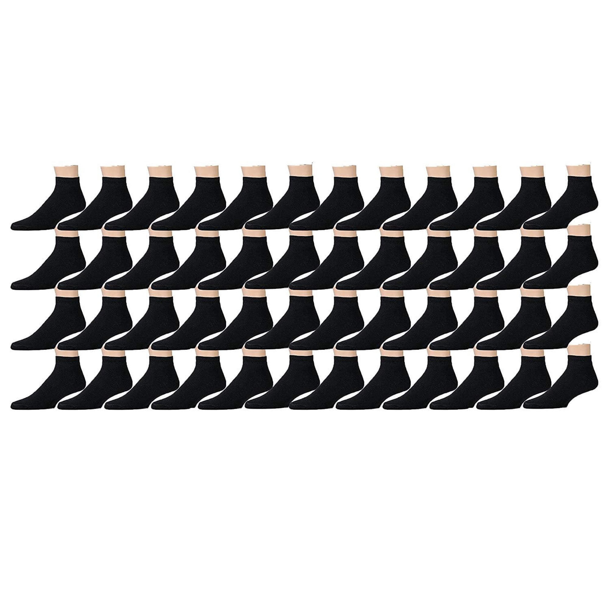 Yacht & Smith King Size Cotton Diabetic Crew & Ankle Socks, Loose Fit Top Non-Binding Medical Socks (36 Pack Black Ankle, King (13-16))