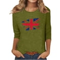 thumbnail image 1 of Blusas para Mujeres Casual 3/4 Manga Cuello Redondo Impreso Suelto, Mujer 3/4 Manga Tops Y Blusas para Diario, 1 of 4