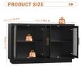 thumbnail image 3 of Juiluna Buffet Cabinet with Storage, 55.1" Large Wood Cabinet with 4 Fluted Glass Doors, Black Modern Storage Cabinets for Living Room, Entryway, Kitchen, Dinning Room, Hallway, 3 of 8