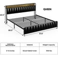 thumbnail image 2 of Bed Frame,Vintage Upholstered Platform Bed Frame with Storage Headboard, USB Ports & Outlets ,Upholstered Metal Platform Bed Frame,No Box Spring Needed,Solid and Stable, Noise Free,Easy Assembly, 2 of 6