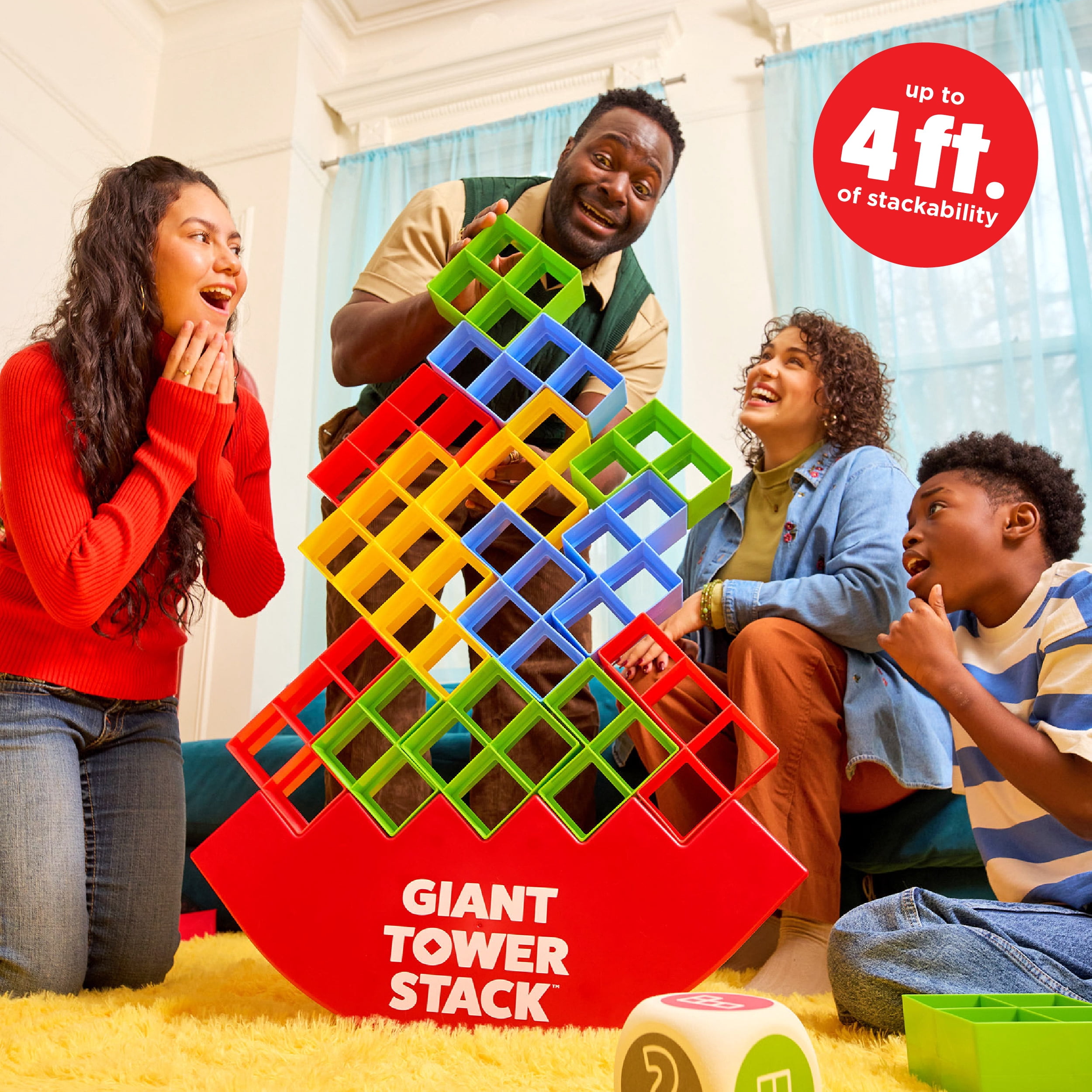 Giant Tower Stack by Relatable, Outdoor Balance Game with Carrying Case for Families