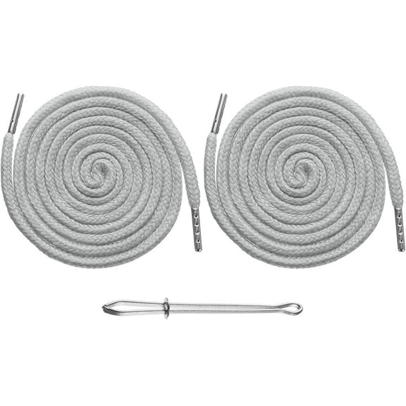 Drawstring Cords Replacement Drawstring Hoodie String Sewing Tool with Easy Threader for Hoodie Sweatpants Jackets Pants Hats Coats  Light Gray