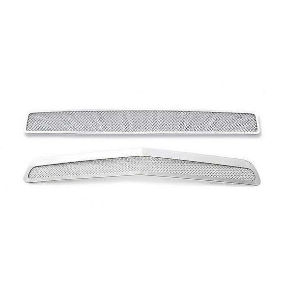 APS Compatible with Dodge Challenger 2011-2014 Main Upper Lower Bumper Stainless Steel Chrome Mesh Front Grill Grille Insert Combo D71218T