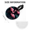 thumbnail image 5 of Flamingo Tropical Rainforest 2pcs PU Leather Round Bag Tags with Privacy Cover and Name ID Tag - Suitcase Tags for Travel Luggage, Handbags, Backpacks, School Bags, 5 of 6