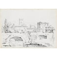 thumbnail image 3 of Joseph-Marie Vien 24x18 Black Modern Framed Museum Art Print Titled - An Italian Town with a Stone Bridge and a Waterfall (1744-1750), 3 of 5