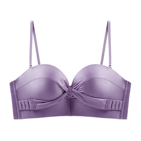 Up to 30% OFF  Fashion Sports Bra  Solid Color Buckle  Thin Cup  Back Side Design  for Workout  Exercise  Compression  Supportive  Seamless  Sports Bra Top  Maternity Wireless Bra | Purple 80C
