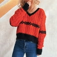 thumbnail image 6 of absuyy Cable Knit Sweaters for Women Vintage Fall Winter Sweaters V-Neck Warm Long Sleeve Tops, 6 of 6