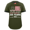 thumbnail image 4 of Men's 250th Anniversary Patriotic Baseball Jersey 1776-2026 America Flag Short Sleeve Button Down Tops Casual Vintage Printed Shirts 2026 Army Green 3XL, 4 of 4