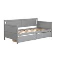 thumbnail image 5 of Daybed with two drawers, Twin Size Sofa Bed, Storage Drawers for Bedroom, Living Room, Grey, 5 of 6