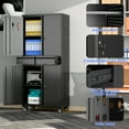 thumbnail image 7 of SUPEER 71" Metal Storage Cabinets with Wheels and Pegboards, Industrial Cabinet with 2 Drawers and 2 Adjustable Shelves,, Assembly Required, 7 of 7