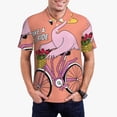 thumbnail image 1 of Bingfone Flamingo Riding a Bicycle for Men's Button-down POLO Shirts, Quick-drying Shirts and T-shirts for Summer, Suitable for Vacation and Business-4X-Large, 1 of 6