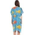 thumbnail image 2 of Beach Vacation Clothes Kimono Cardigan Loose Swimsuit Cover Up for Women Happy Fish on Sea M, 2 of 6