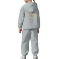 thumbnail image 4 of XEGLSBU School Outfits for Girls 14-16 Child Toddler Boys Girls Long Sleeve Solid Warm Hoodie Pullover Tops Pants Kids Outfits Sweat Suit Grey Size 4-5 Years, 4 of 7