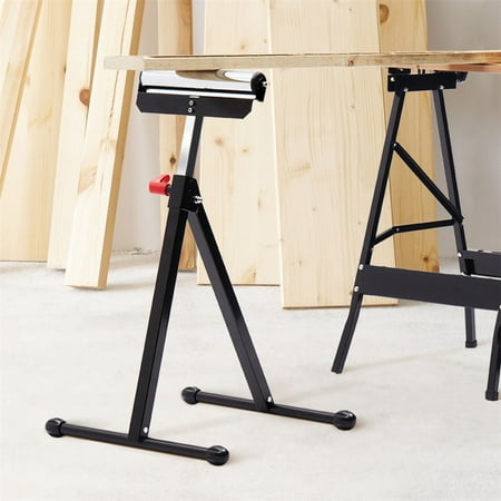 Fixed Height Locking Pedestal (Finether Height Adjustable Folding Roller Stand, Pedestal with Ball Bearing Roller, Works with Table Saws, Miter Saws, Planers and Jointer for Log, Timber, Firewood and Metal Material,132 lbs)