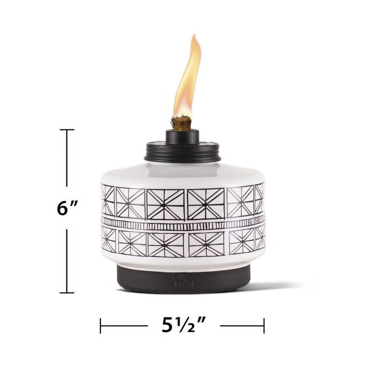 TIKI® Brand 2-Pack 6 Inch Table Torch Glass Black and White
