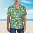 thumbnail image 5 of Uemuo Animals with Leaf Printed Regular Fit Short Sleeve Casual Hawaiian Shirt for Men,Aloha shirt,Tropical shirt,Floral print shirt,Vacation Beach shirt-3X-Large, 5 of 9
