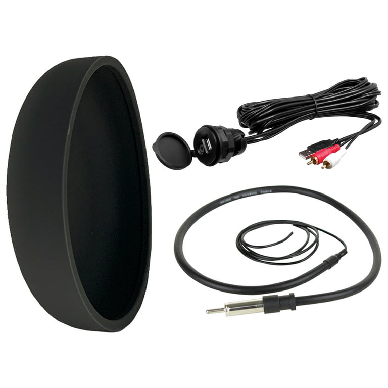 Stereo Speakers Bundle: Gauge Style Marine Boat Digital Media Bluetooth  Receiver + Pair Infinity 622MW 6.5