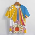 thumbnail image 3 of Nostalgic Vintage Floral Women's Short Sleeve Tops Casual Blouses T Shirt, 3 of 6