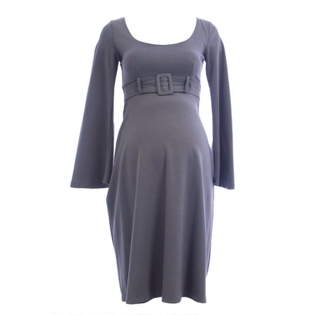 

OLIAN Maternity Women s Buckle Accent Bell Sleeve A-Line Dress