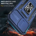 thumbnail image 5 of ELEHOLD Heavy Duty Rugged Case for iPhone 14 6.1 inch Full Body Protection with Camera Lens Cover Magnetic Metal Ring Holder Kickstand Anti-Scratch Shockproof Case,Navyblue, 5 of 7