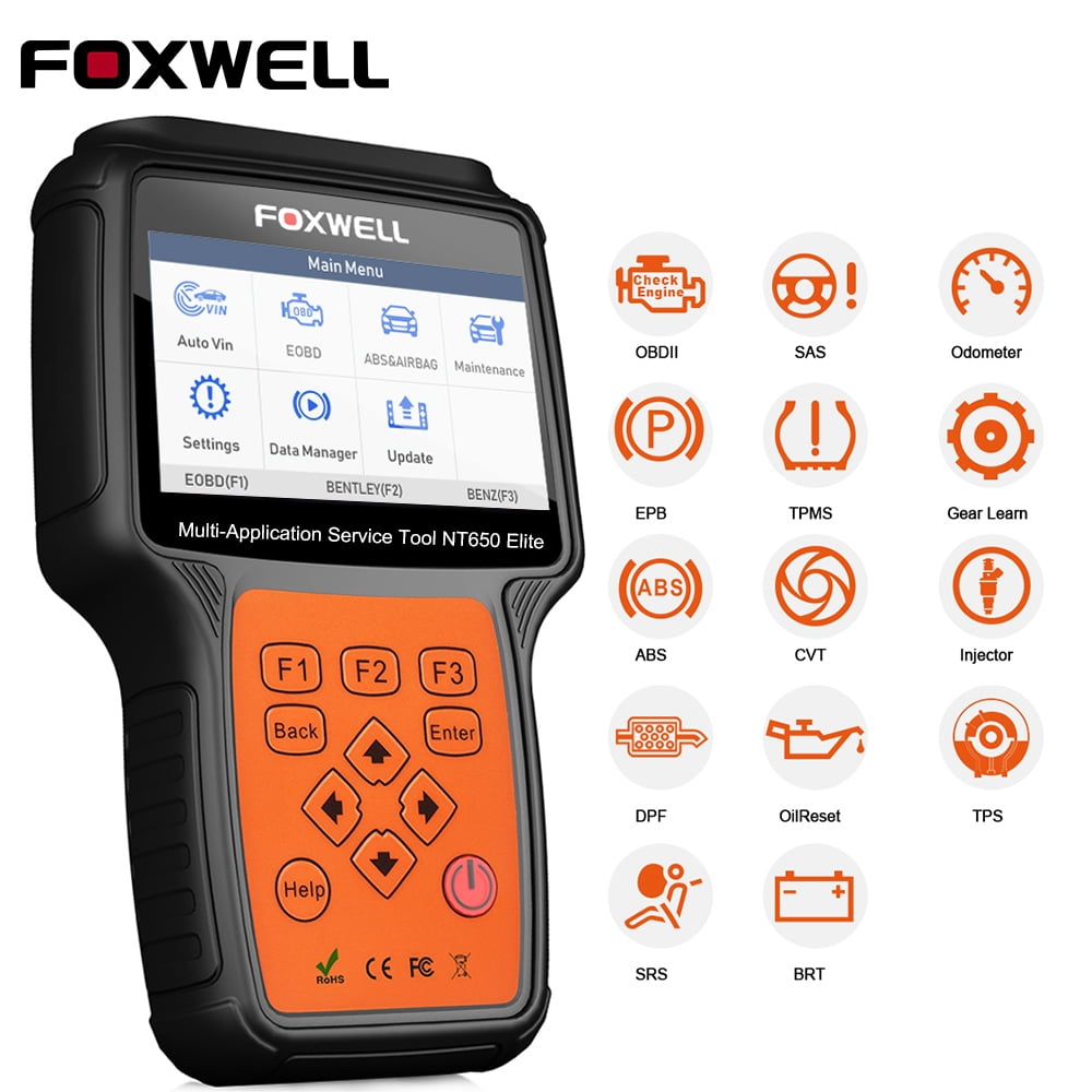Foxwell NT650 Elite Car Scanner ABS SRS Engine Diagnostic Scan Tool Oil