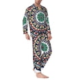 thumbnail image 2 of Fotbe Colorful With Blue Oriental Pijama de Hombre con Estampado de Manga Larga, Conjunto de 2 Piezas, Ropa de Dormir Suave y Cómoda con Bolsillos-Small, 2 of 7