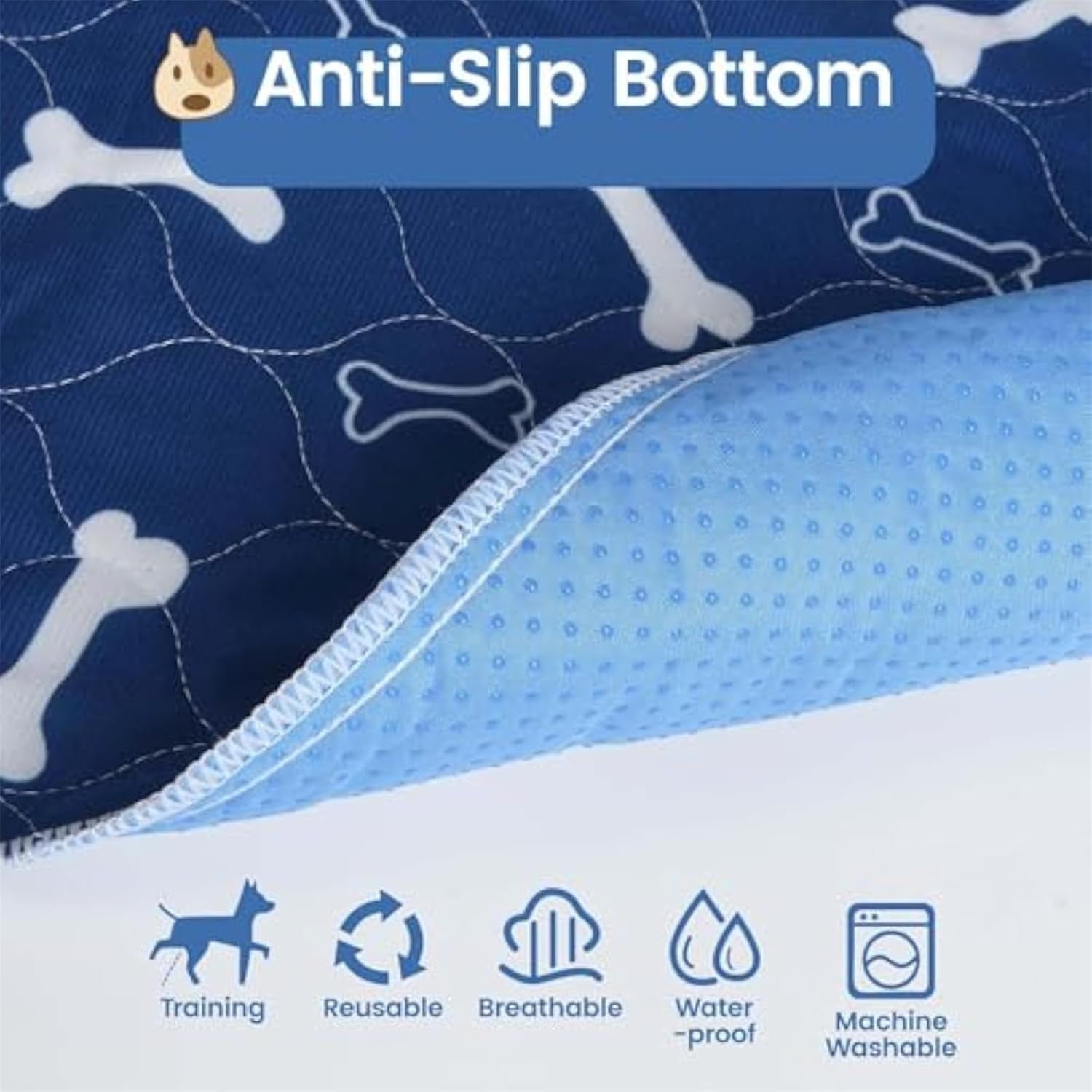 Pee Pads - The Last Pee Pad You'll Get, Washable for Dogs & Cats, Leak-Proof & Anti-Slip Pet Training Pads for Home & Travel  (C, L)