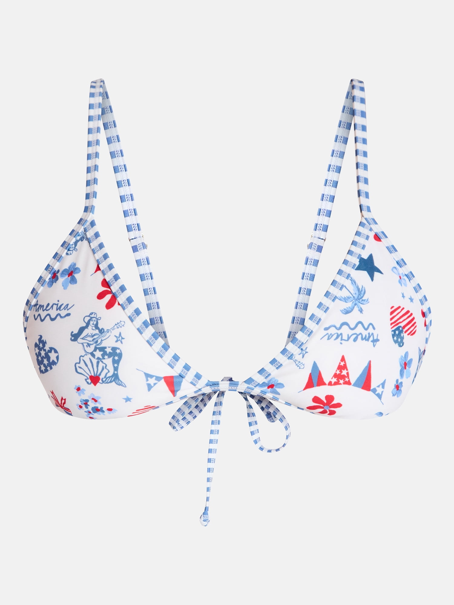 No Boundaries Celebration Print Reversible Bikini Top, Women's XXS-XXL