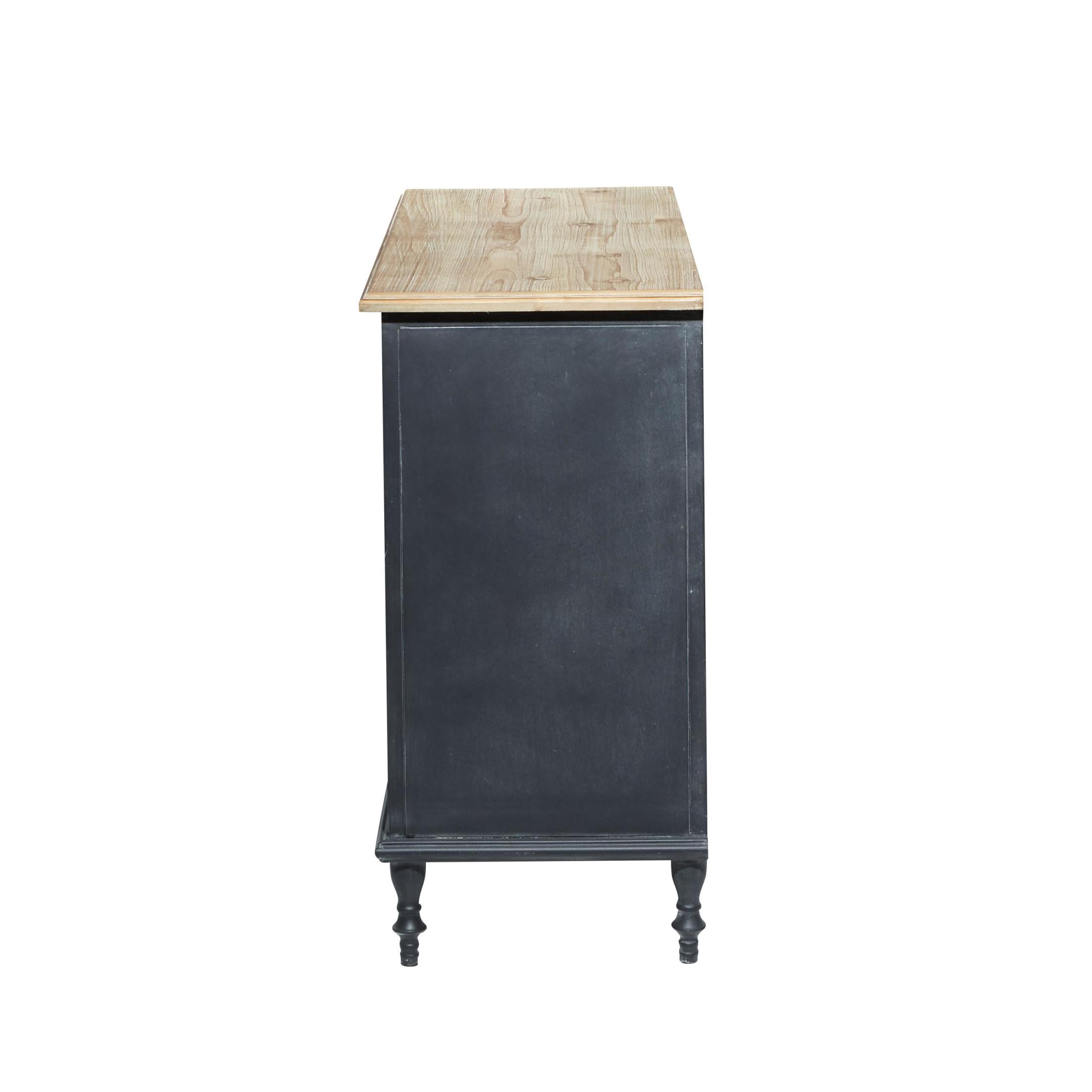 DecMode 47" x 32" Brown Wood 3 Drawer and 4 Shelf Cabinet, 1-Piece