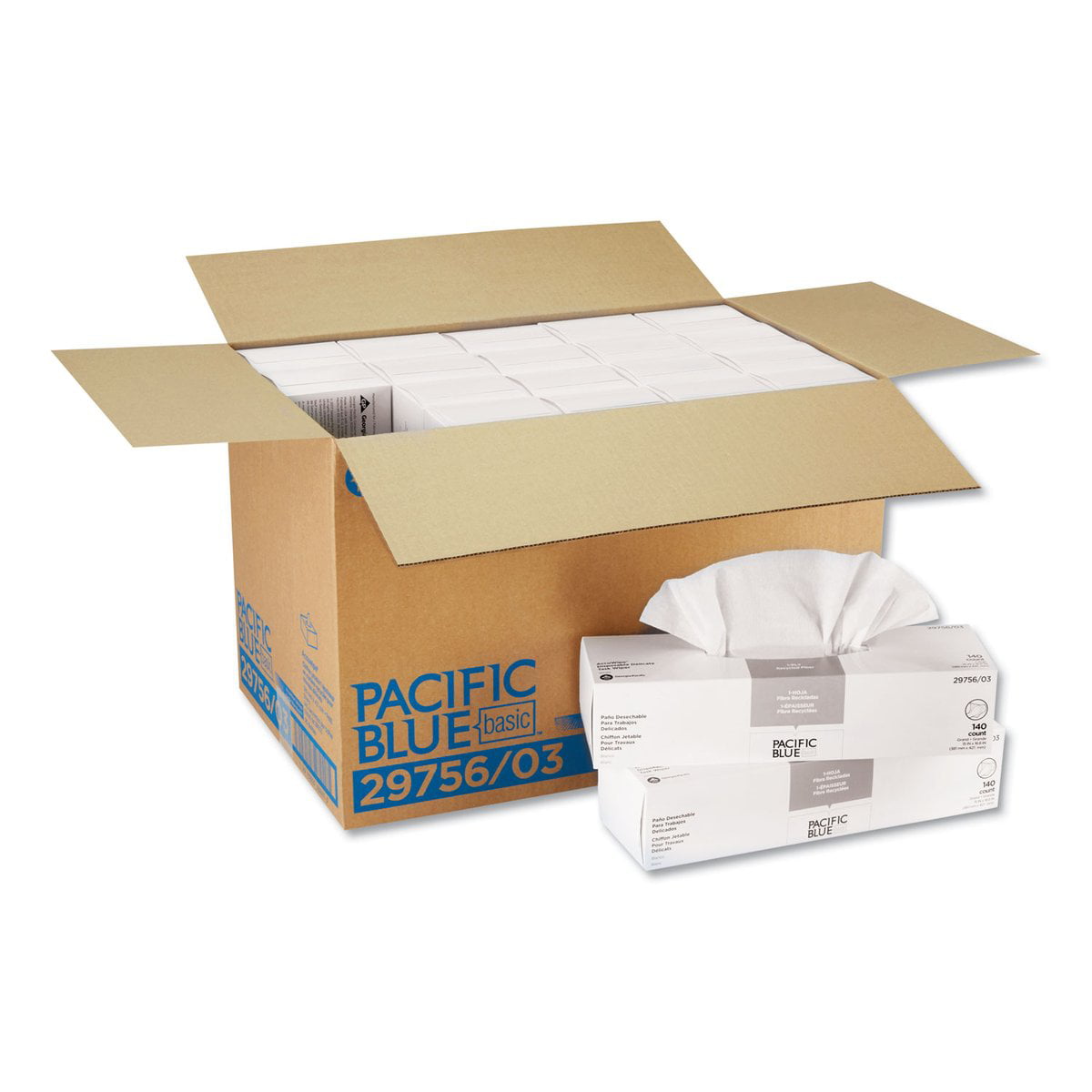GP AccuWipe Recycled One-Ply Delicate Task Wipers Case of 60 boxes-280 wipes/box 