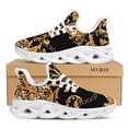 thumbnail image 1 of Zapatos de mujer con plataforma y cordones, con estampado floral dorado europeo, para fiesta, planos, de malla y leopardo, 1 of 6