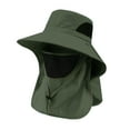 thumbnail image 6 of Xinwanna Wide Brim Sun Hat for Men Women Quick Dry UPF 50+ Fishing Hat with Face Guard And Neck Flap for Outdoor Hiking Travel Beach (Light Grey,One Size), 6 of 13