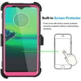 thumbnail image 2 of Mignova pour Moto G8 Play Étui, Moto G8 Plus Étui, Étui de Protection Armure Résistant aux Chocs/aux Impacts avec Support Pivotant et Clip Ceinture pour Motorola G8 Play/G8 Plus (Rose), 2 of 6