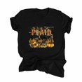 thumbnail image 1 of Tops Para Mujer Salir Tops Casual Mangas Cortas Estampado de Acción de Gracias Jersey Blusa Camiseta Odeerbi  ODB149862, 1 of 6