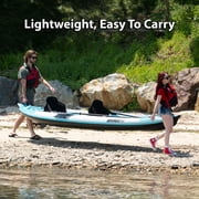 Sea Eagle 385FT Redesigned Fasttrack Inflatable Kayak 128 2 Person Touring Kayak, Attached Rigid High-Pressure V-Bottom, Smoother Paddling Experience-Light Weight - Pro Kayak Package