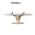 thumbnail image 1 of Luxury  Rock Slab Kitchen Dining Table Dinning Chair Set Stainless Steel Golden Base Faux Marble Table Chair Muebles De Cocina My Lux Decor Round, 1 of 20