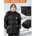 thumbnail image 5 of Lavenicole Ski Coat Black Puffer Winter Jacket Thick Fleece Lined Warm Hooded Outerwear for Boys 4-15, 5 of 8