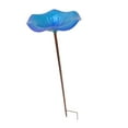 thumbnail image 4 of QccHieUs Bird Baths Bath Bowl with Garden Stake Gifts Iron Flower Shape Weatherproof Bird Blue, 4 of 9