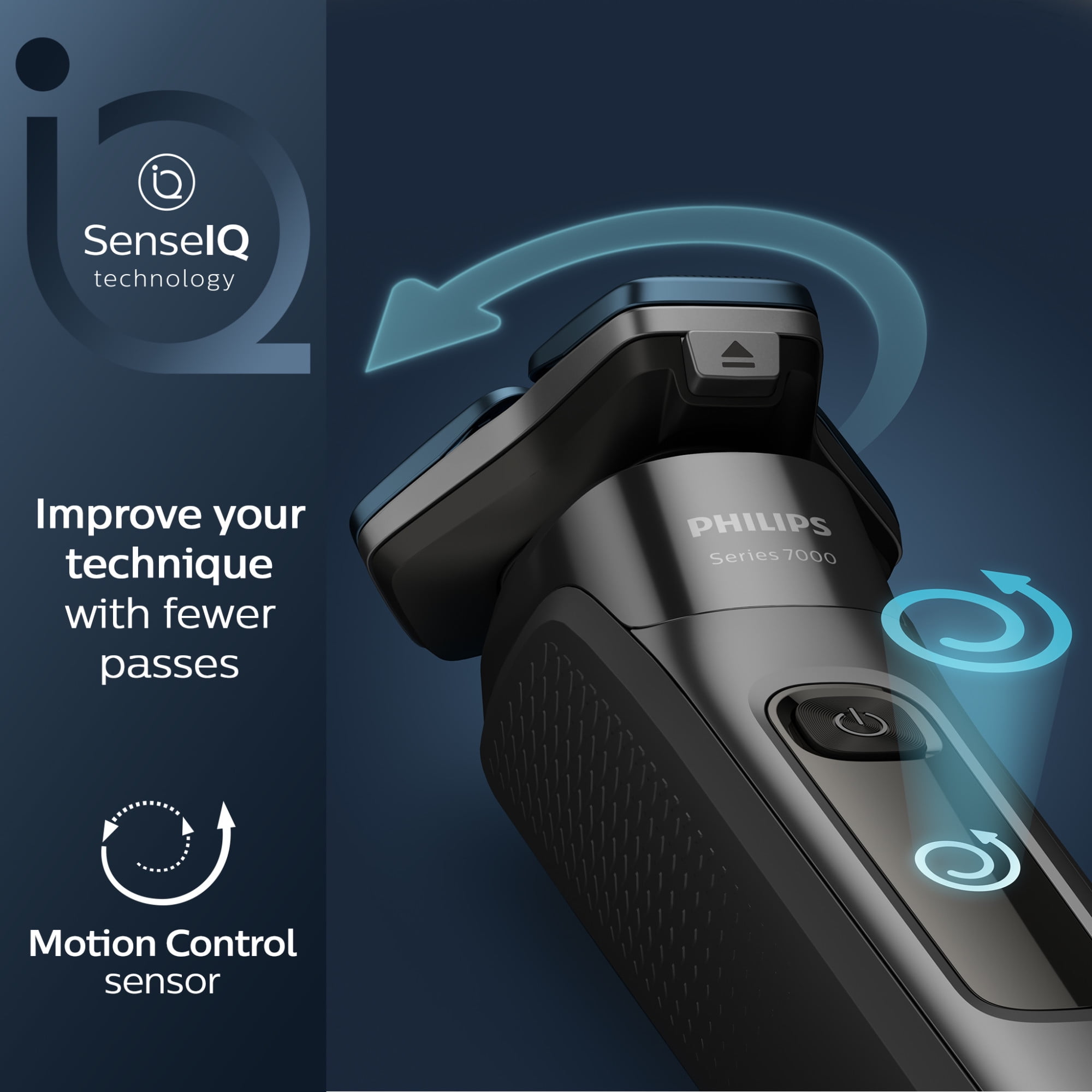 Philips Norelco Shaver 7100, Rechargeable Wet & Dry Electric Shaver with Senseiq Technology and Pop-Up Trimmer S7788/82