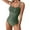 Army Green, variant on Women's One Piece Swimsuit Trendy Solid Color Square Neck Jumpsuit Bikini Swimsuit Army Green S