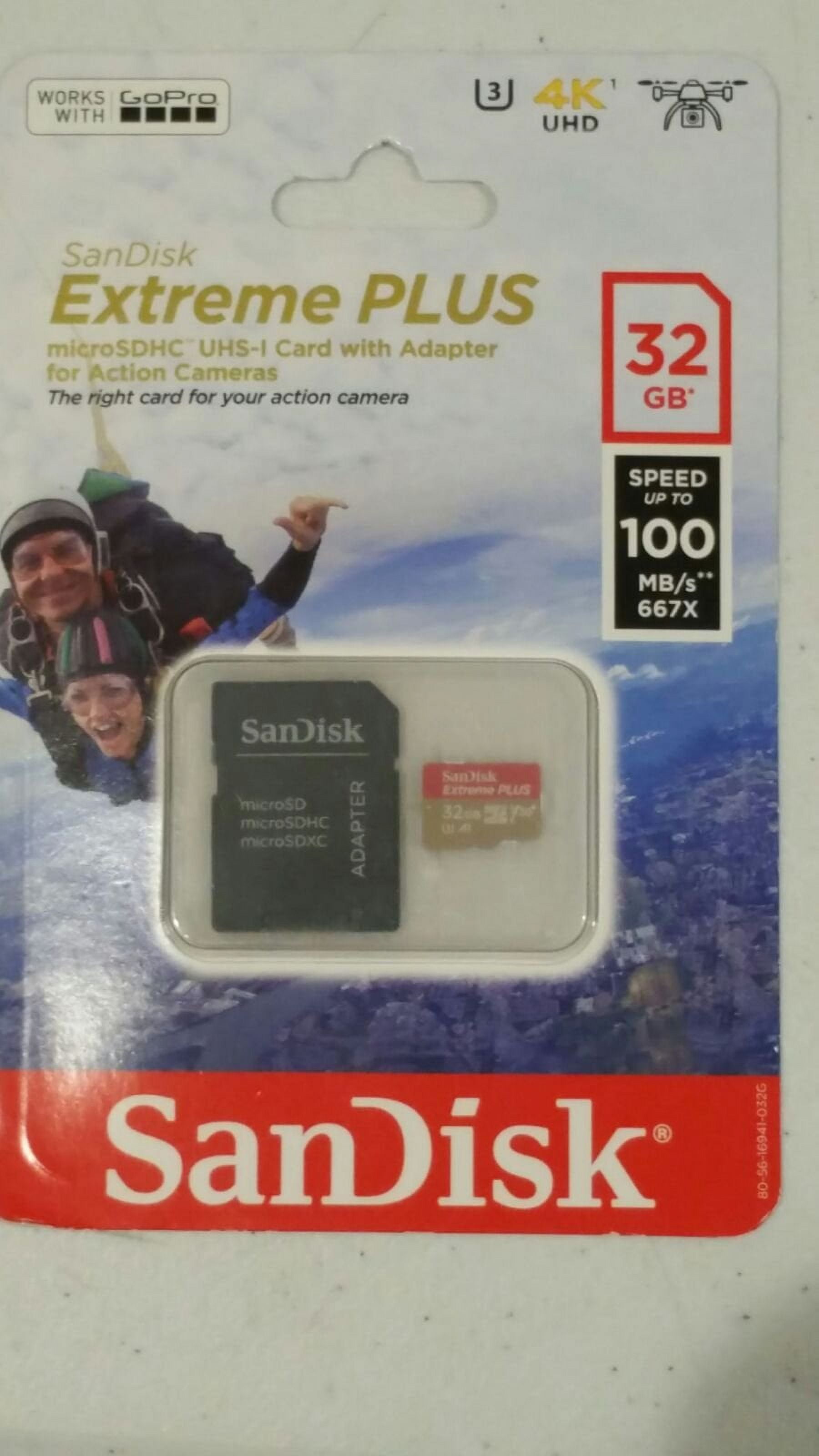 SanDisk Extreme PLUS - Flash memory card (microSDHC to SD adapter